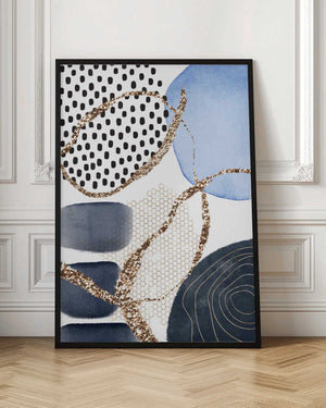 Tablou înramat „Aesthetic Blues-3” de Sally Ann Moss