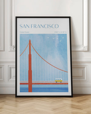 Tablou înramat „San Francisco, Golden Gate Bridge” de longwayhome