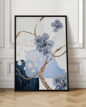 Tablou înramat „Floral Blue-3” de Sally Ann Moss