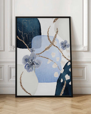 Tablou înramat „Floral Blue-2” de Sally Ann Moss
