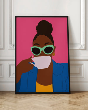 Tablou înramat „Women Drinking Coffee” de Carelle N'guessan