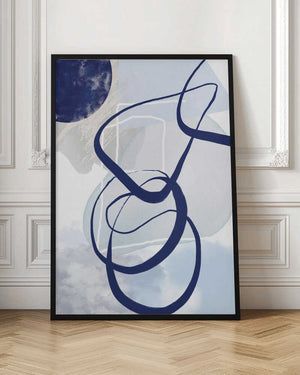 Tablou înramat „Lines of Blue-2” de Sally Ann Moss