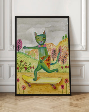 Tablou înramat „Pizza Cat” de Sharyn Bursic