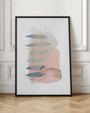 Tablou înramat „Soft Pink Blue 1” de Sally Ann Moss