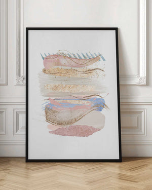 Tablou înramat „Soft Pink Blue 3” de Sally Ann Moss