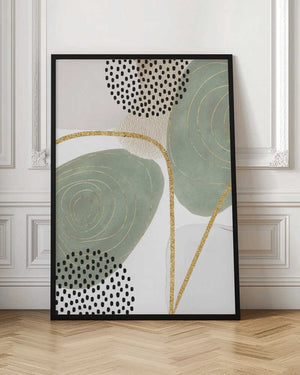 Tablou înramat „Calm green- 4” de Sally Ann Moss