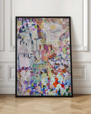 Tablou înramat „covid Spring 36x48 Oil Paint Mixed Media On Canvas” de Alise Loebelsohn