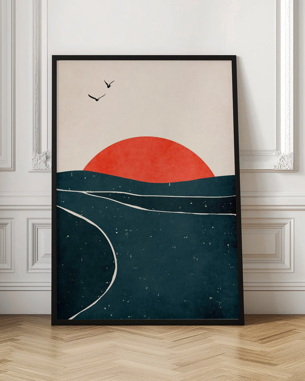 Tablou înramat „Dancing Seagulls” de Kubistika