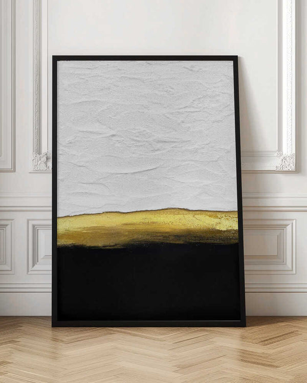 Tablou înramat „Black and White Golden Night” de Alyson Storms