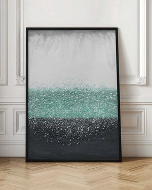 Tablou înramat „Crystal Rain Green” de Alyson Storms