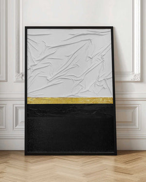 Tablou înramat „Fabric Gold and Black” de Alyson Storms