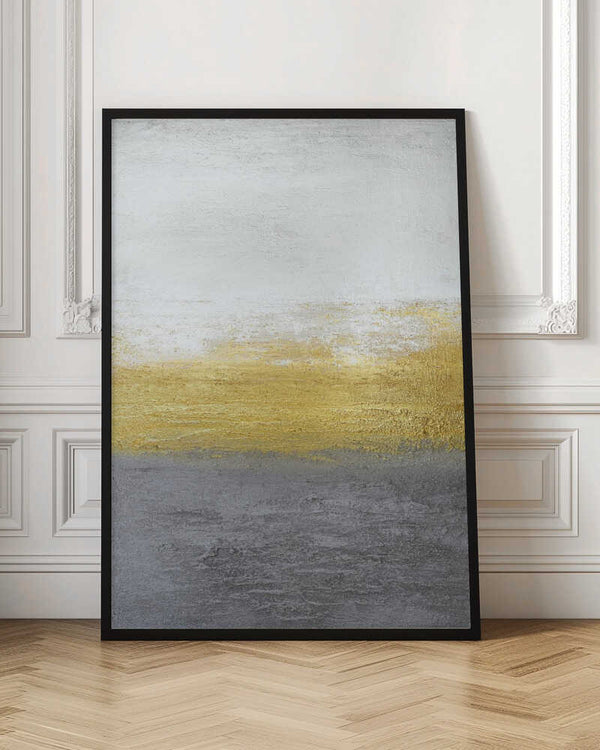 Tablou înramat „Gray and Gold” de Alyson Storms