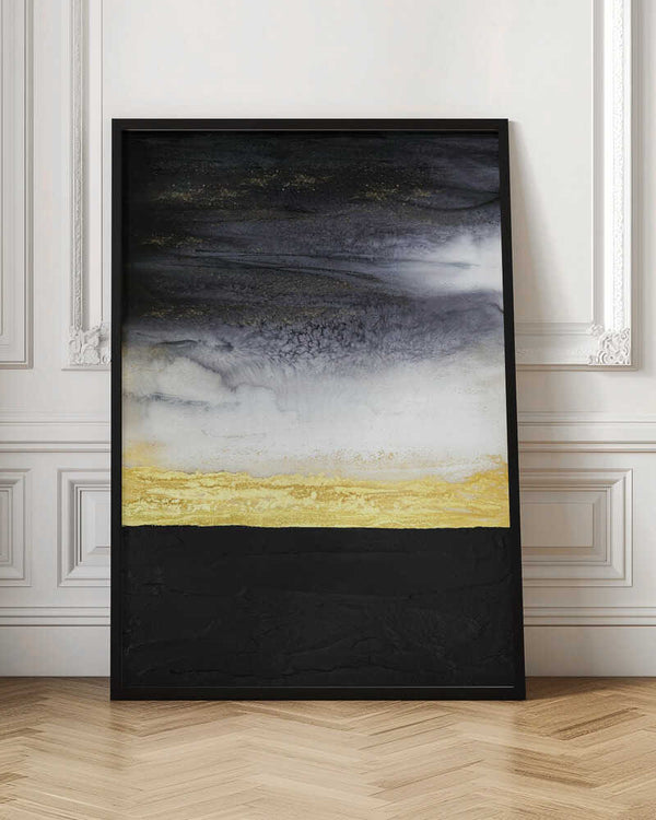 Tablou înramat „Noir and Gold” de Alyson Storms