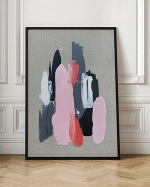 Tablou înramat „Pink Black and Grey 1” de Alyson Storms