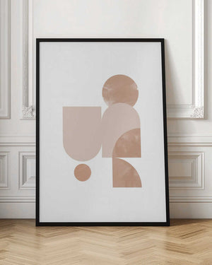 Tablou înramat „Beige Geometric Art” de Melloi Art Prints