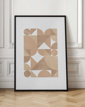 Tablou înramat „Beige Geometric Art” de Melloi Art Prints