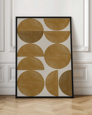 Tablou înramat „Golden Geometric Rhythm” de THE MIUUS STUDIO