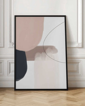 Tablou înramat „Abstract Beige Black Art” de Melloi Art Prints