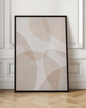 Tablou înramat „Abstract Beige Geometric Art” de Melloi Art Prints