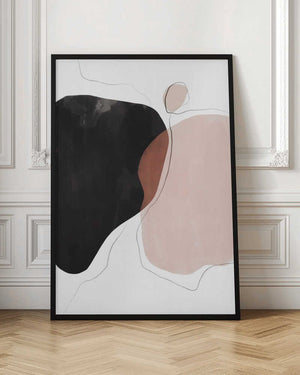 Tablou înramat „Black Pink Abstract Art” de Melloi Art Prints