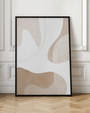 Tablou înramat „Abstract Earth Tones with Organic Lines” de Melloi Art Prints