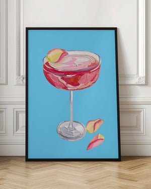 Tablou înramat „Sparkling Rose Gin Cocktail” de Alice Straker