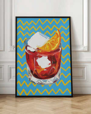 Tablou înramat „Negroni Blue” de Alice Straker