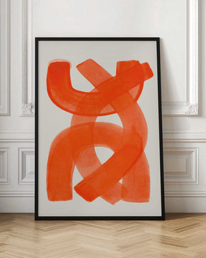 Tablou înramat „Orange Strokes” de Ejaaz Haniff