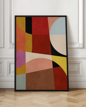 Tablou înramat „Warm Colors Bauhaus Geometry2” de Ana Rut Bre