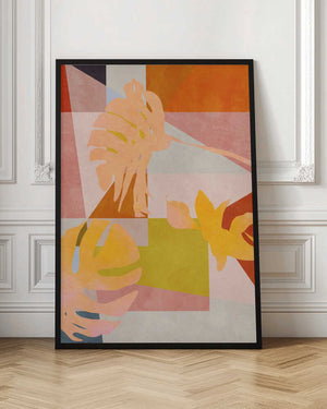Tablou înramat „Organic Bauhaus Geometry Leaves” de Ana Rut Bre