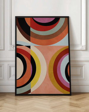 Tablou înramat „Warm Colors Bauhaus Geometry3” de Ana Rut Bre