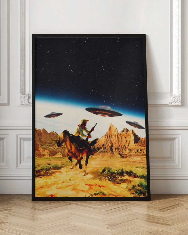 Tablou înramat „UFO Space Chase” de Taudalpoi