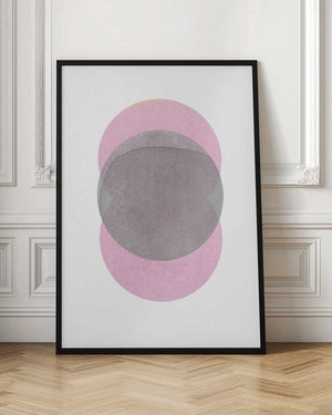 Tablou înramat „Gray Pink Circles” de Louise van Terheijden