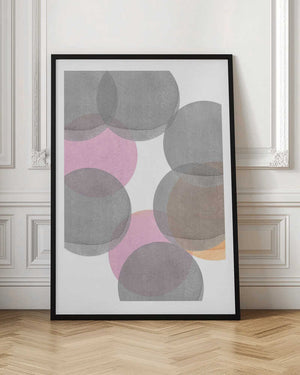 Tablou înramat „Gray Pink Circles Ii” de Louise van Terheijden