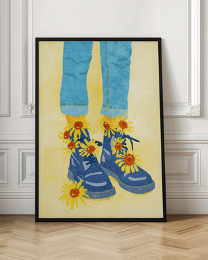 Tablou înramat „Sunflower Walk” de Raissa Oltmanns