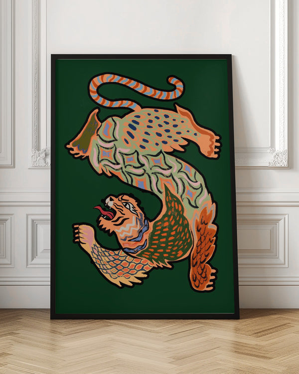 Tablou înramat „Asiantiger Green” de Arty Guava