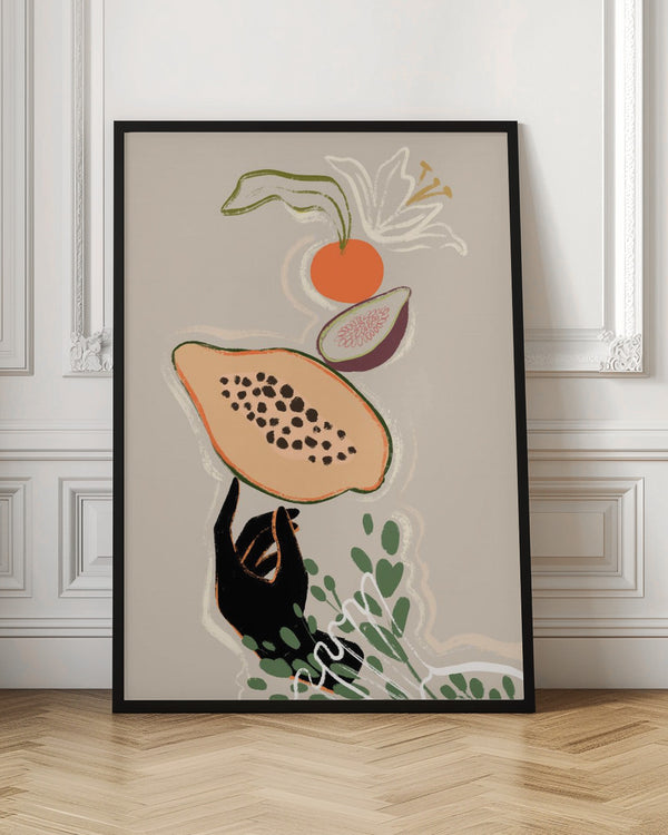 Tablou înramat „Balancing Fruits” de Arty Guava