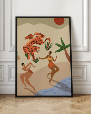 Tablou înramat „Dancing Tiger” de Arty Guava