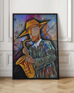Tablou înramat „Jazz Sax Man” de Ricardo Maya