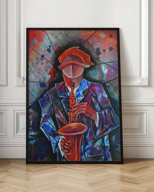 Tablou înramat „Sax Jazz Man” de Ricardo Maya