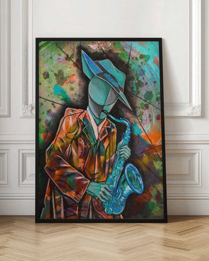 Tablou înramat „Street Musician” de Ricardo Maya