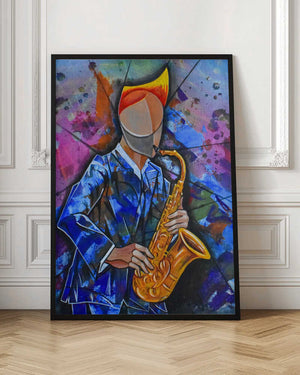 Tablou înramat „Jazz sax man” de Ricardo Maya