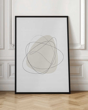 Tablou înramat „Beige Circles” de Oju Design