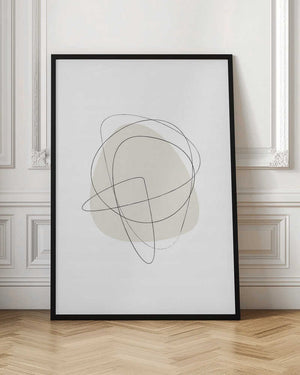 Tablou înramat „Beige Circles” de Oju Design