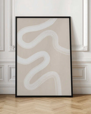 Tablou înramat „Beige One Line Drawing” de Elena Ristova