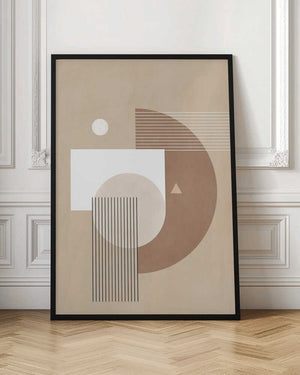 Tablou înramat „Neutral Semicircles Poster” de Elena Ristova