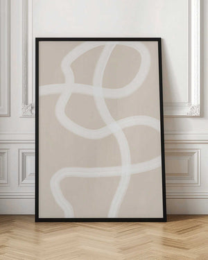 Tablou înramat „White Brush Stroke Poster” de Elena Ristova