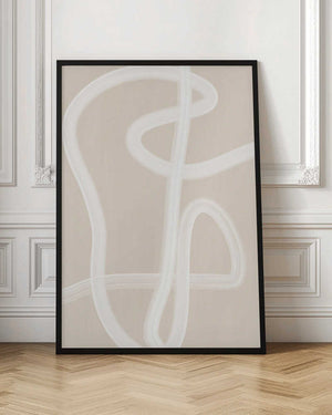 Tablou înramat „White Brush Stroke Poster” de Elena Ristova