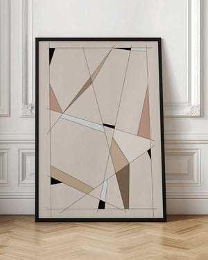 Tablou înramat „Geometric Beige Art” de Elena Ristova