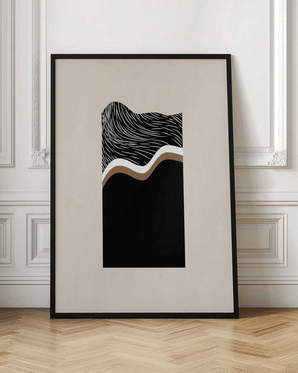 Tablou înramat „Monochrome Waves” de Elena Ristova